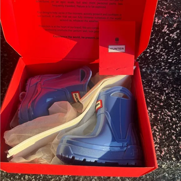 NIB. Hunter. Little Kids Georgey Waterproof Boots. Size 6C. Blue
