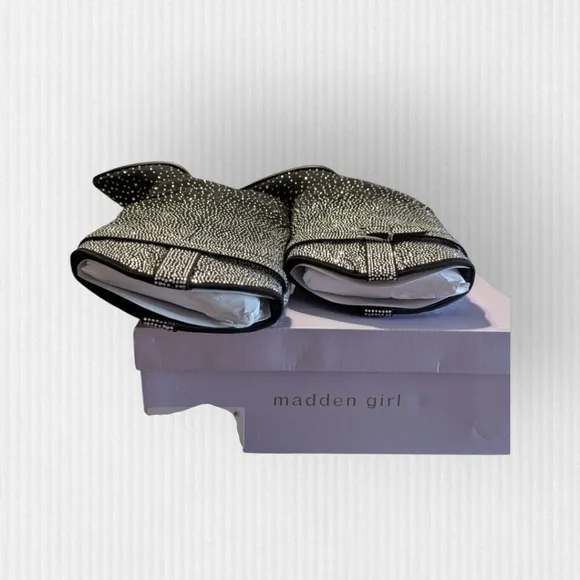 NIB Madden Girl Joe- Rhinestone Cuffed Wedge Western Dress Booties Size 7