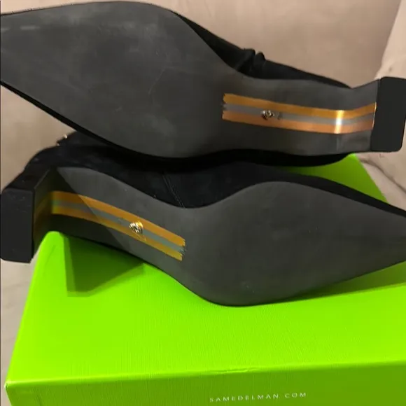 NIB Sam Edelman Saige Elegant Black Suede Ankle Boots size 9.5