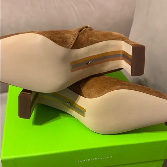 NIB Sam Edelman Saige Women's Tan Suede Ankle Boots size 9.5 Frontier Brown
