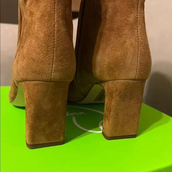 NIB Sam Edelman Saige Women's Tan Suede Ankle Boots size 9.5 Frontier Brown