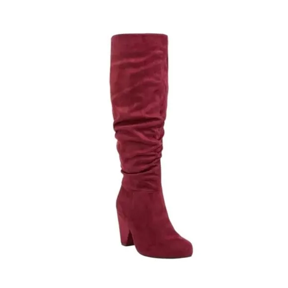NIB TORRID Wine Wide Slouch Cone Heel Knee High Boot. SIZE 10.5W