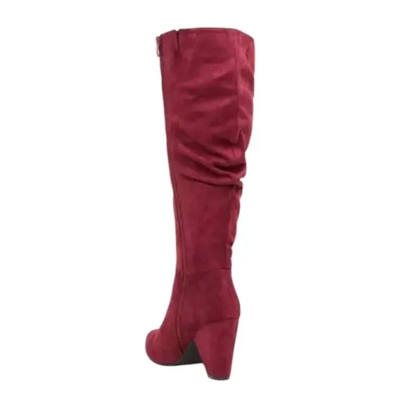 NIB TORRID Wine Wide Slouch Cone Heel Knee High Boot. SIZE 10.5W