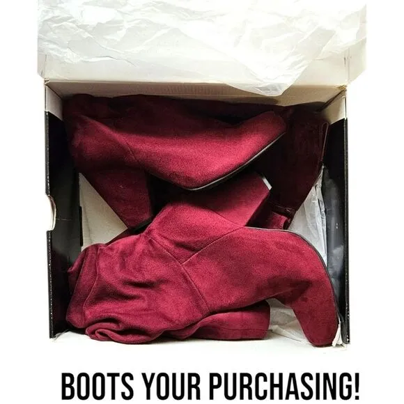 NIB TORRID Wine Wide Slouch Cone Heel Knee High Boot. SIZE 10.5W