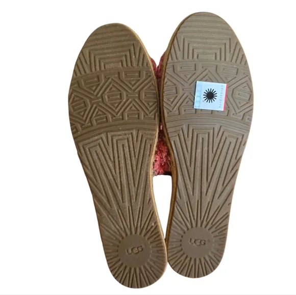 NIB | UGG Edith Slide Yarn Fringe Pink Sandals, Size 9
