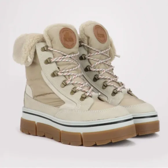 NIB Women's Pajar Henta Beige Winter Boots with Ice Grippers