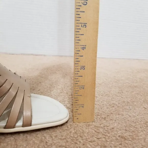 Nicole wedges 10 M Festival wood bottom chunky slip on strappy heels sandals Y2K