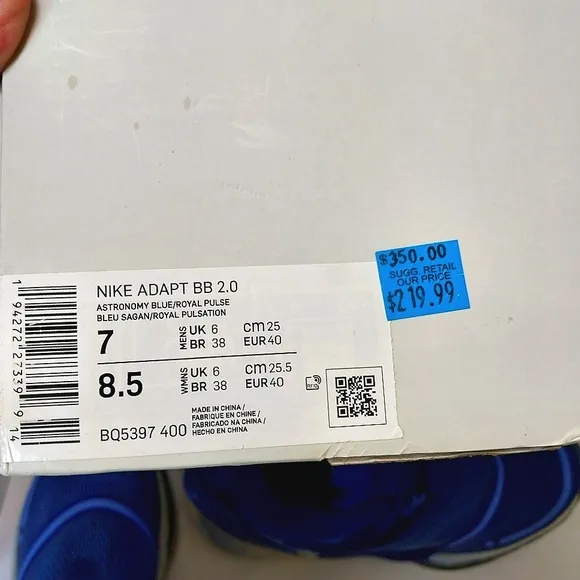Nike Adapt BB 2.0 Sneakers, Size 8.5| EUR 40‎