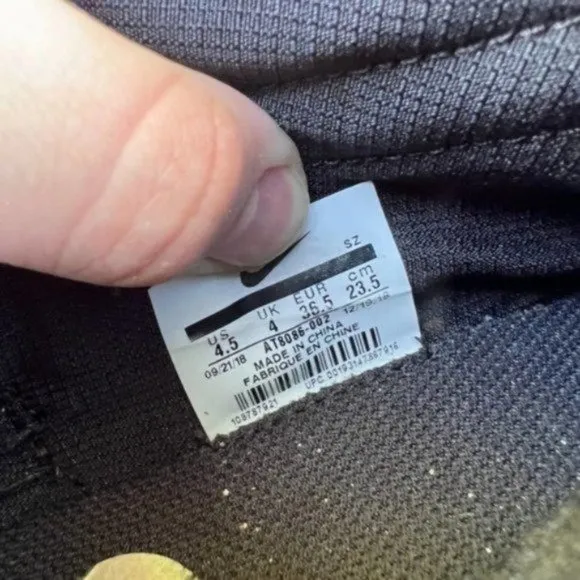 Nike Air Fear of God Moccasin Sneaker Shoes Black Fossil Kids Size 4.5