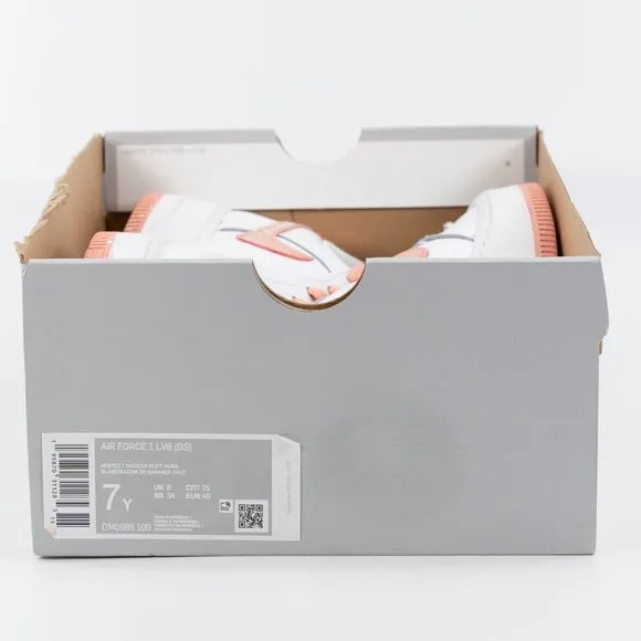 Nike Air Force 1 LV8 GS 'White Light Madder Root Aura' DM0985-100 size 7 Y 8.5 W