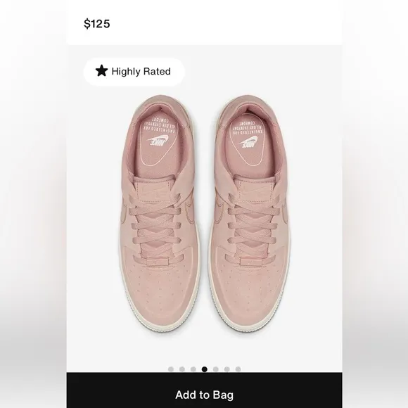 Nike Air Force 1 Sage Low Sneakers Blush Light Pink Shoes Women's Size 6