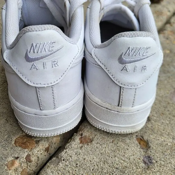 Nike Air Force 1 Trainers Triple White 314192-117 2020 Iconic Shoes US 6Y