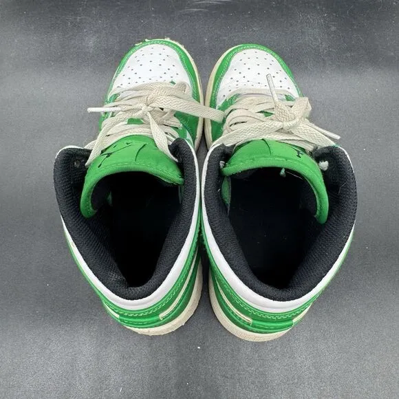 Nike Air Jordan 1 Mid Grade School 'Lucky Green' DQ8423-301 Size 5Y GUC