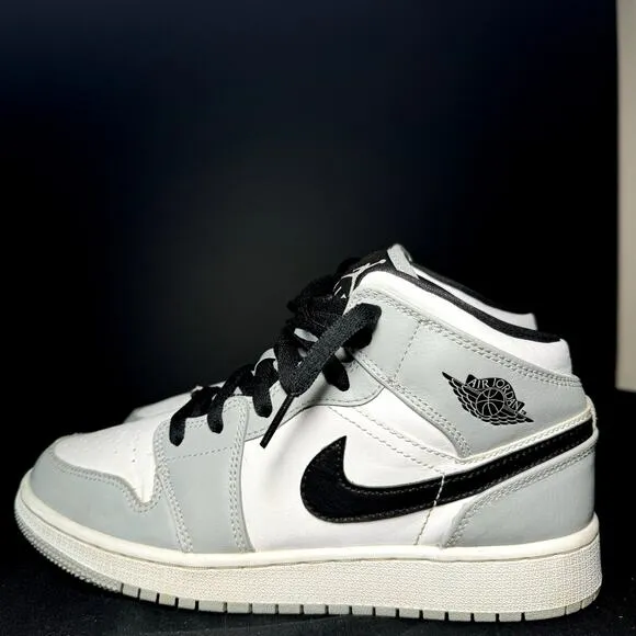 Nike Air Jordan 1 Mid GS Light Smoke Grey Men's Shoes - Size 5.5