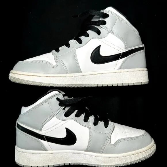 Nike Air Jordan 1 Mid GS Light Smoke Grey Men's Shoes - Size 5.5