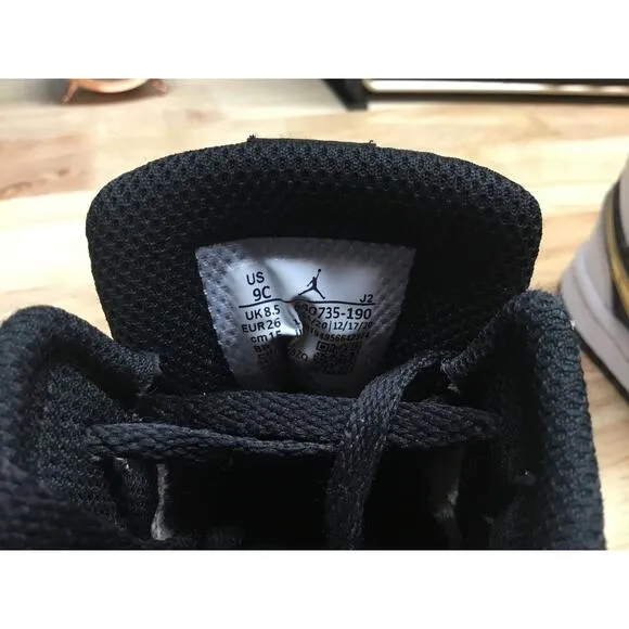 Nike Air Jordan 1 Retro Mid Kids 9C White Gold Running Baby Shoes 640735-190