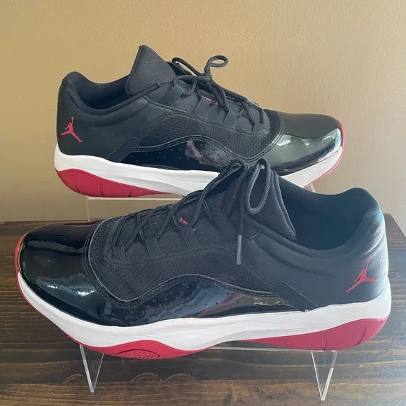 Nike Air Jordan 11 CMFT Low Bred Men's Black and Red Sneakers Size 13 Mens