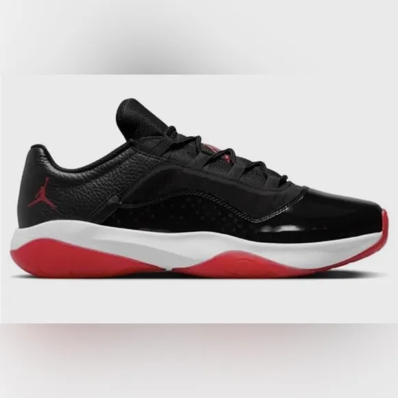 Nike Air Jordan 11 CMFT Low Bred Men's Black and Red Sneakers Size 13 Mens