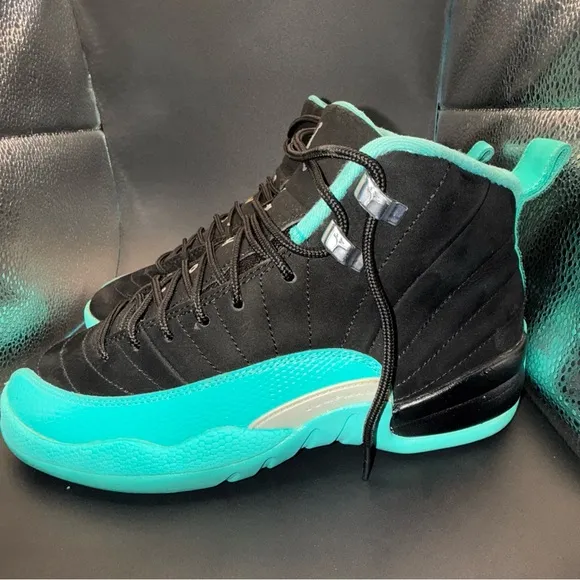 Nike Air Jordan 12 Retro GG Black Hyper Jade Shoes 510815 017 Size 6Y Youth