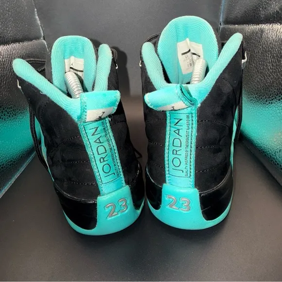 Nike Air Jordan 12 Retro GG Black Hyper Jade Shoes 510815 017 Size 6Y Youth