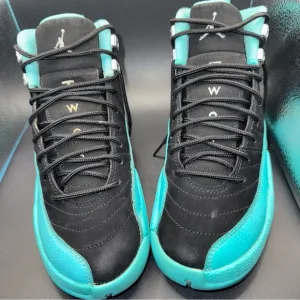 Nike Air Jordan 12 Retro GG Black Hyper Jade Shoes 510815 017 Size 6Y Youth