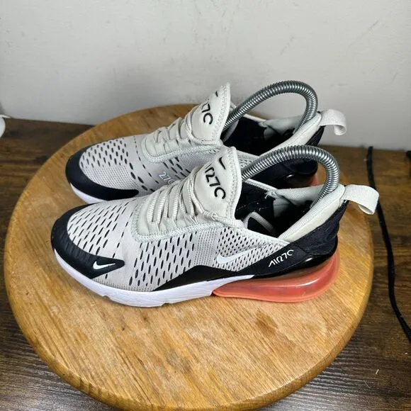 Nike Air Max 270 Light Bone Hot Punch Women's Size 6 Shoes Sneakers 943345-002
