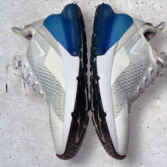 Nike Air Max 270 Tea Berry Shoes Mens Size 11.5 White Blue Sneakers AQ7982-100