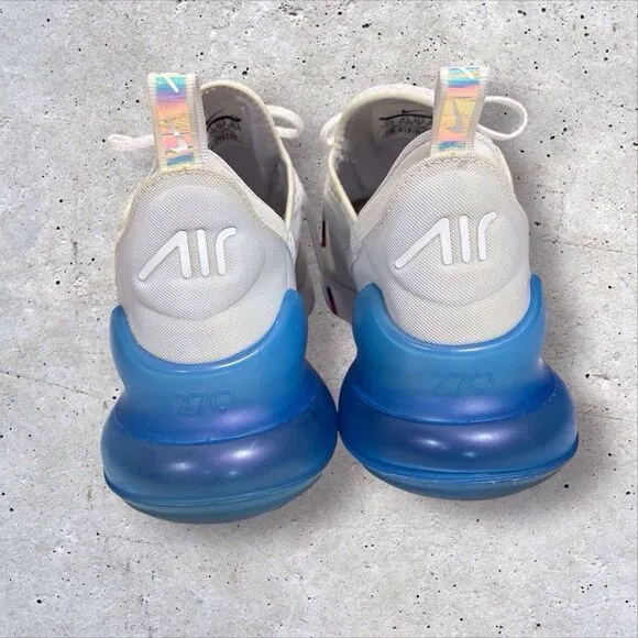 Nike Air Max 270 Tea Berry Shoes Mens Size 11.5 White Blue Sneakers AQ7982-100