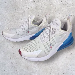 Nike Air Max 270 Tea Berry Shoes Mens Size 11.5 White Blue Sneakers AQ7982-100