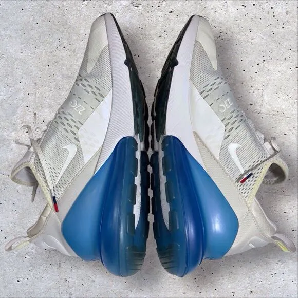 Nike Air Max 270 Tea Berry Shoes Mens Size 11.5 White Blue Sneakers AQ7982-100