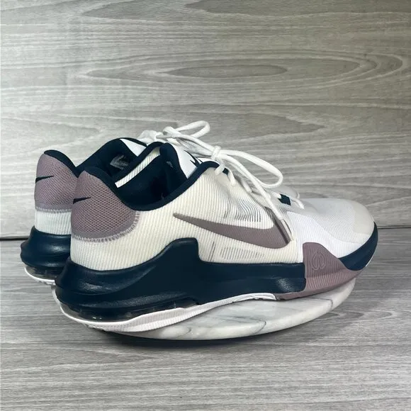 Nike Air Max Impact 4 Mens 12 Basketball Shoes White Navy Light Violet Sneakers