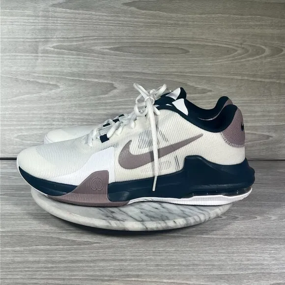 Nike Air Max Impact 4 Mens 12 Basketball Shoes White Navy Light Violet Sneakers