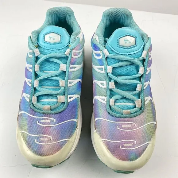 Nike Air Max Plus Shoes White/Light Aqua BV1240-100 Girls Size 2Y