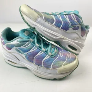 Nike Air Max Plus Shoes White/Light Aqua BV1240-100 Girls Size 2Y