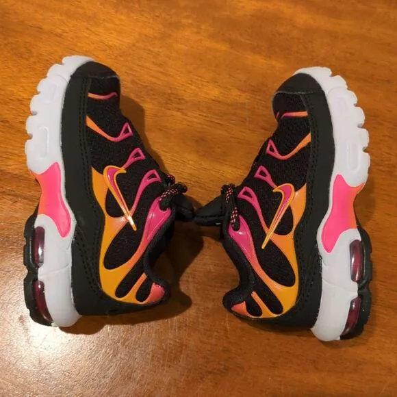 Nike Air Max Plus Toddler/Shoes/Casual running Sneakers Orange/Pink/Black Size 6