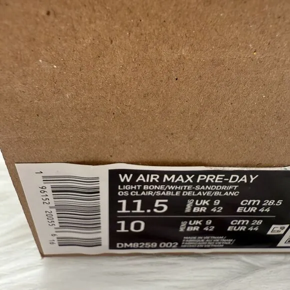 Nike Air Max Pre Day DUAL Women's 11.5/ Men's 10 Shoes DM8259 002 Light Bone