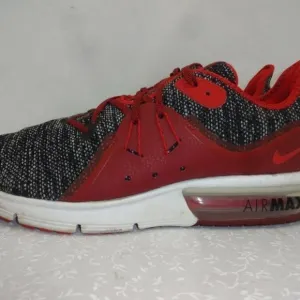 Nike Air Max Sequent 3 Mens Size 10.5 Black Red Lace Up Running Shoes 921694-015