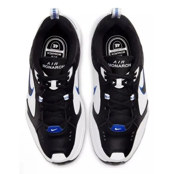 Nike Air Monarch IV Sneakers White Black Blue Shoes 415445-002 Men Size 8.5 D