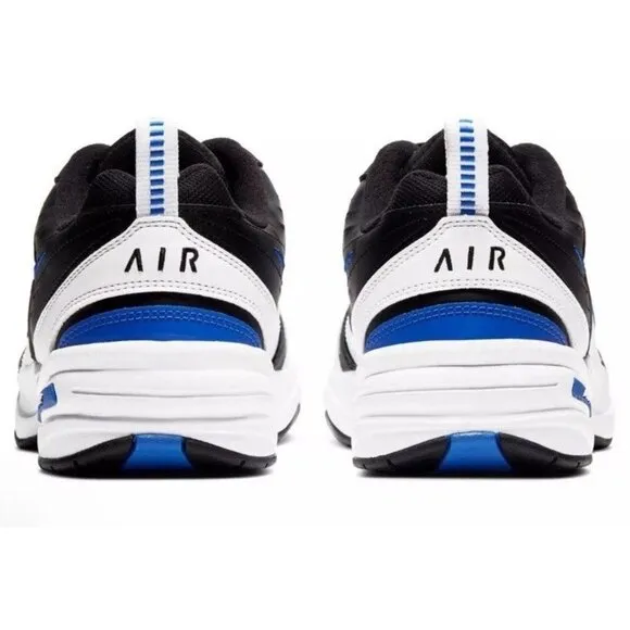 Nike Air Monarch IV Sneakers White Black Blue Shoes 415445-002 Men Size 8.5 D