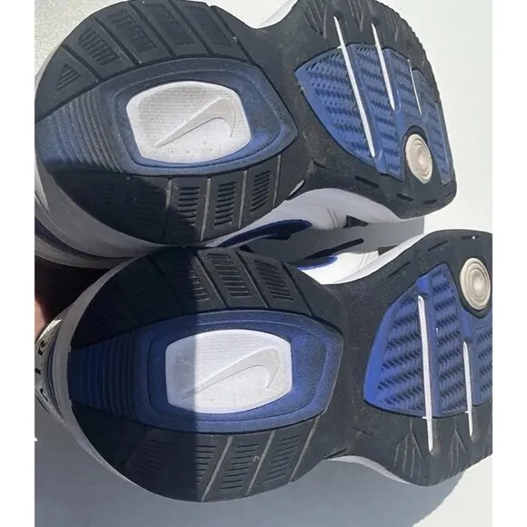 Nike Air Monarch IV Sneakers White Black Blue Shoes 415445-002 Men Size 8.5 D