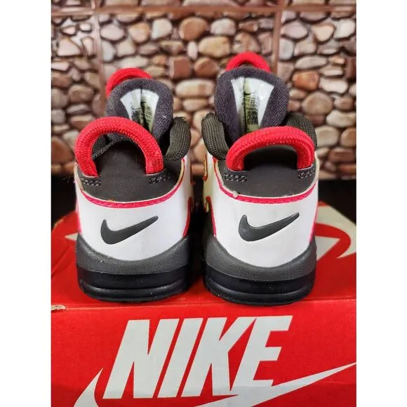 Nike Air More Uptempo Shoe Toddler Size 4C Leather Black Medium Ash Siren Red #A