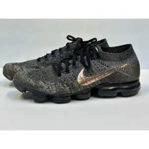 Nike Air VaporMax Explorer Dark Shoes Mens 13 Black Flyknit Rose Gold Swoosh