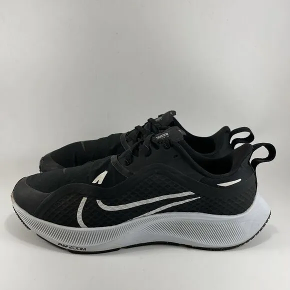 Nike Air Zoom Pegasus 37 Shield Black Pure Platinum Mens Size 8.5 Running Shoes