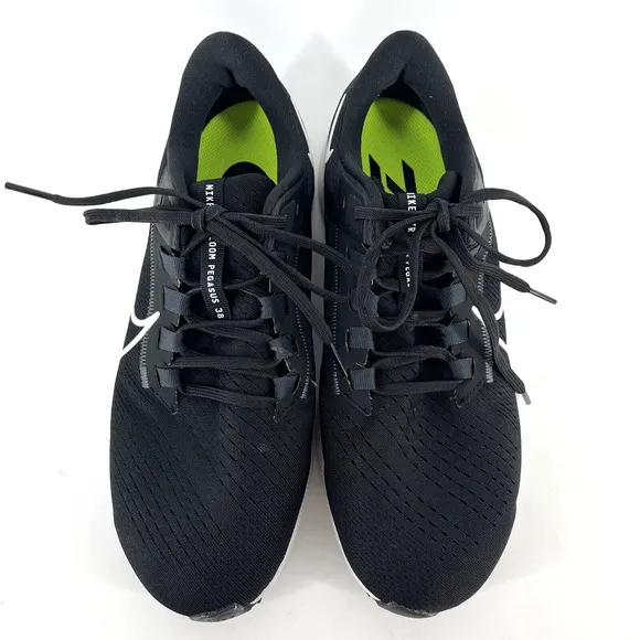 Nike Air Zoom Pegasus 38 CW7358-002 Black Running Shoes Sneakers Womens 10