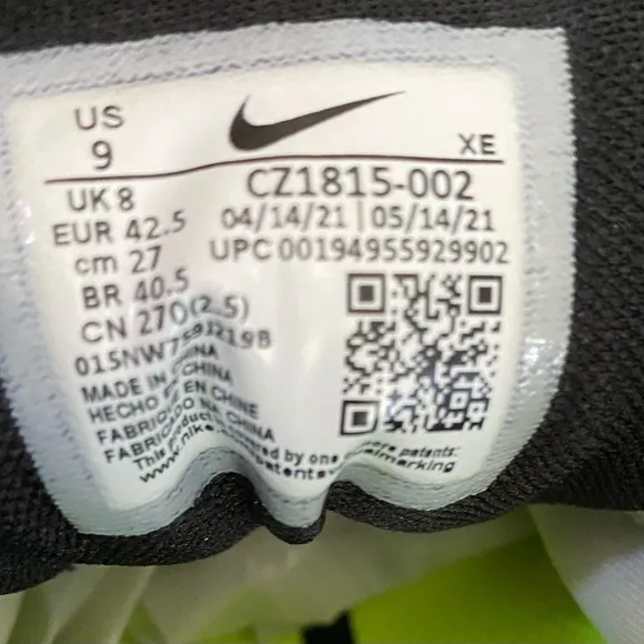 Nike Air Zoom Pegasus 38 Men's Black &amp; White Running Shoes CZ1815-002 Size 9