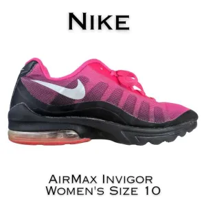Nike AirMax Invigor Women's Pink Black Trainers Sneaker Athletic Shoes Size 10