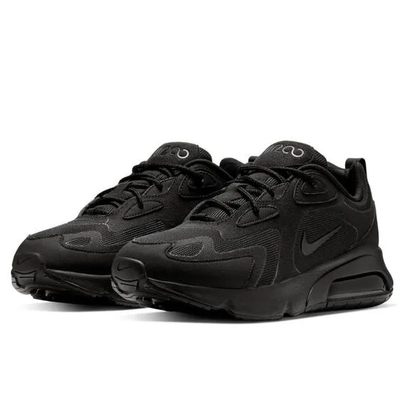 NIKE AT5627-001 Air Max 200 (GS) Triple All Black Running Shoes Unisex Kid's 5Y
