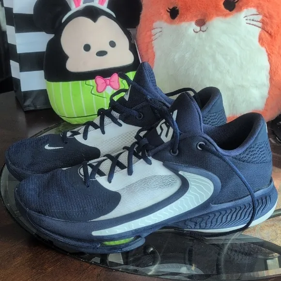 Nike Blue and White Athletic Shoes with Mesh Upper