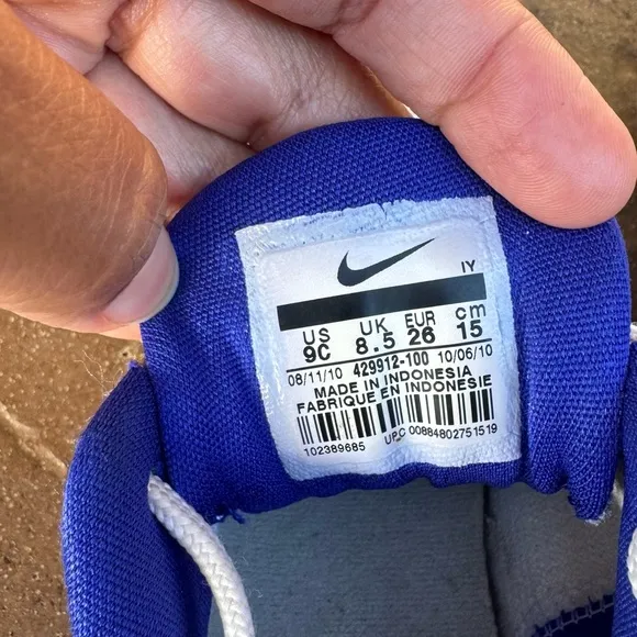 Nike Blue and White Sneakers with Kobe Logo