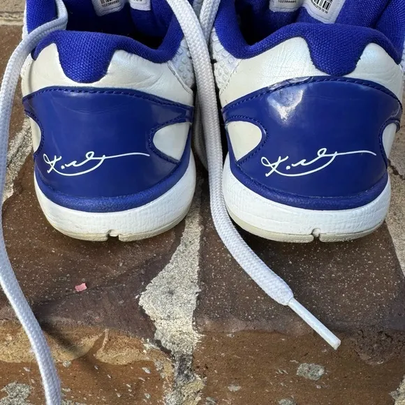 Nike Blue and White Sneakers with Kobe Logo